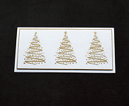 Three Gold Trees - handcrafted Christmas card - dr18-0030